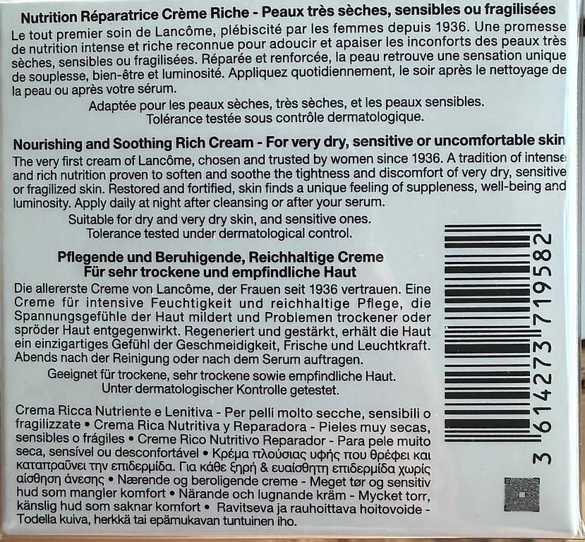 Cura del viso: Lancome Nutrix Créme Riche 50ml  – Nuovo e nell'imballaggio originale da Seuzach venduto da PeUl8 1