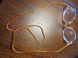 Handgefertigte Brillenkette Glasses chain orange Glasstifte