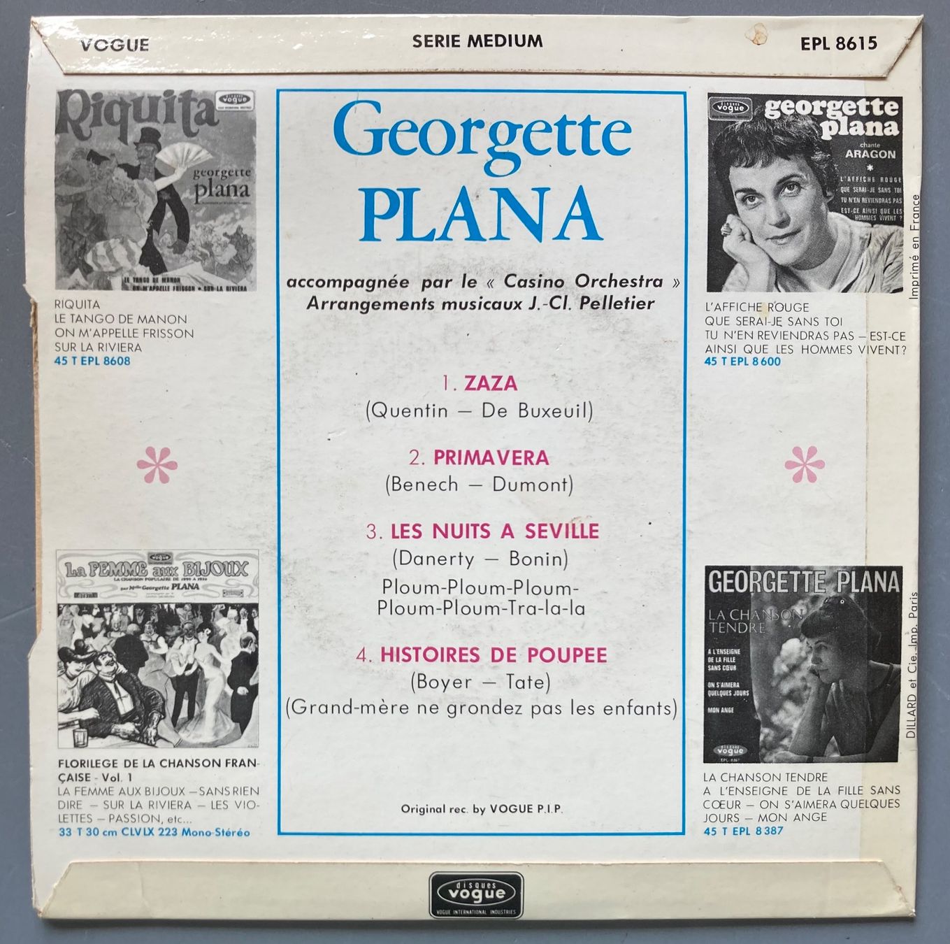 Schallplatten: GEORGETTE PLANA - ZAZA – Gebraucht aus Poliez-Pittet von Newtown-Records 1