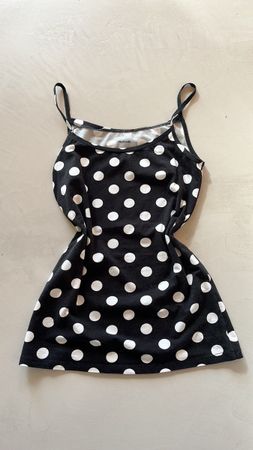 Débardeur Tezenis à pois noir et blanc, en bon état 