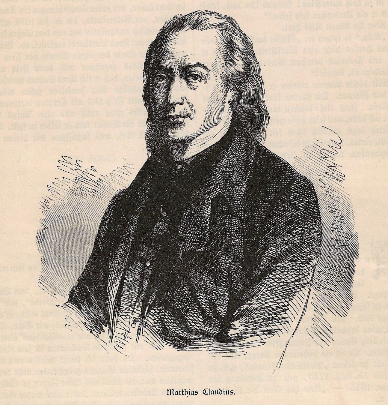 Stiche: Orig. Holzstich - Mathias Claudius, Dichter, 1893 – Gebraucht aus Frauenfeld von Merk52