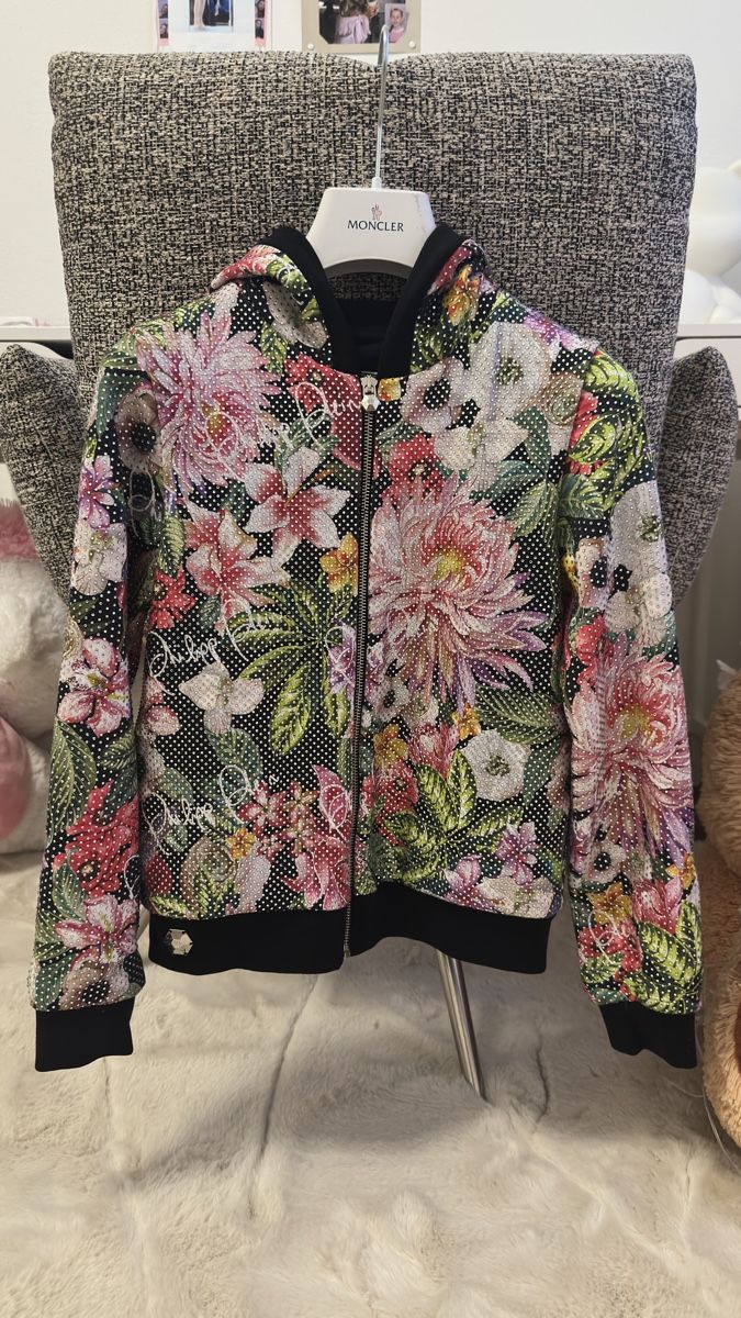 Philipp Plein Jacken & Mäntel: Philipp Plein Jacke mit Blumenmuster, Grösse 12-13J. – Neu (gemäss Beschreibung) aus Jonen von rdi_qj9p 1