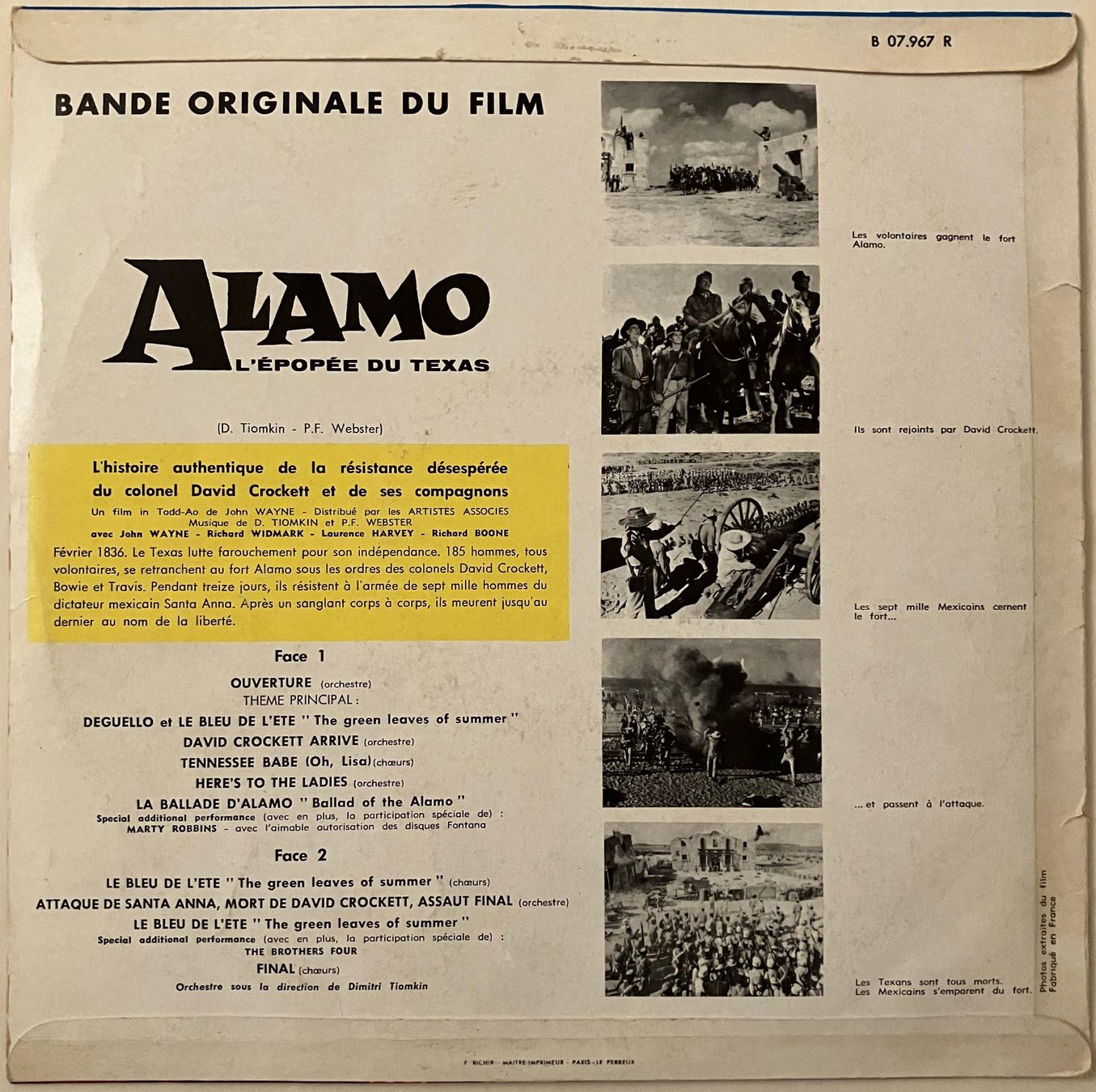 Dischi in vinile: Vinyle "Alamo" Bande Originale du Film - Philips – Usato da Stans venduto da canberra04 1