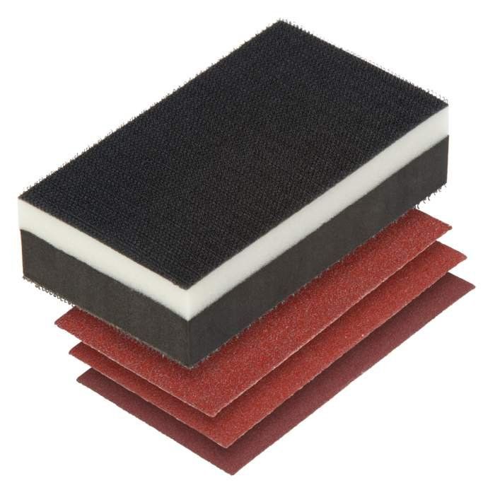 Modellini di ferrovie: Werkstatt / Wolfcraft / Handschleifpapier Handschleifer-Set – Nuovo e nell'imballaggio originale da Büsserach venduto da ModellbahnDepot 1