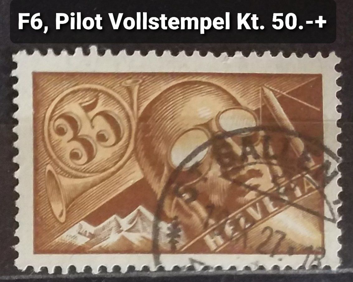 Alle Briefmarken: MA142) F6, Flugpostmarke schöner Vollstempel ST. GALLEN – Neu (gemäss Beschreibung) aus Baden von Eggi