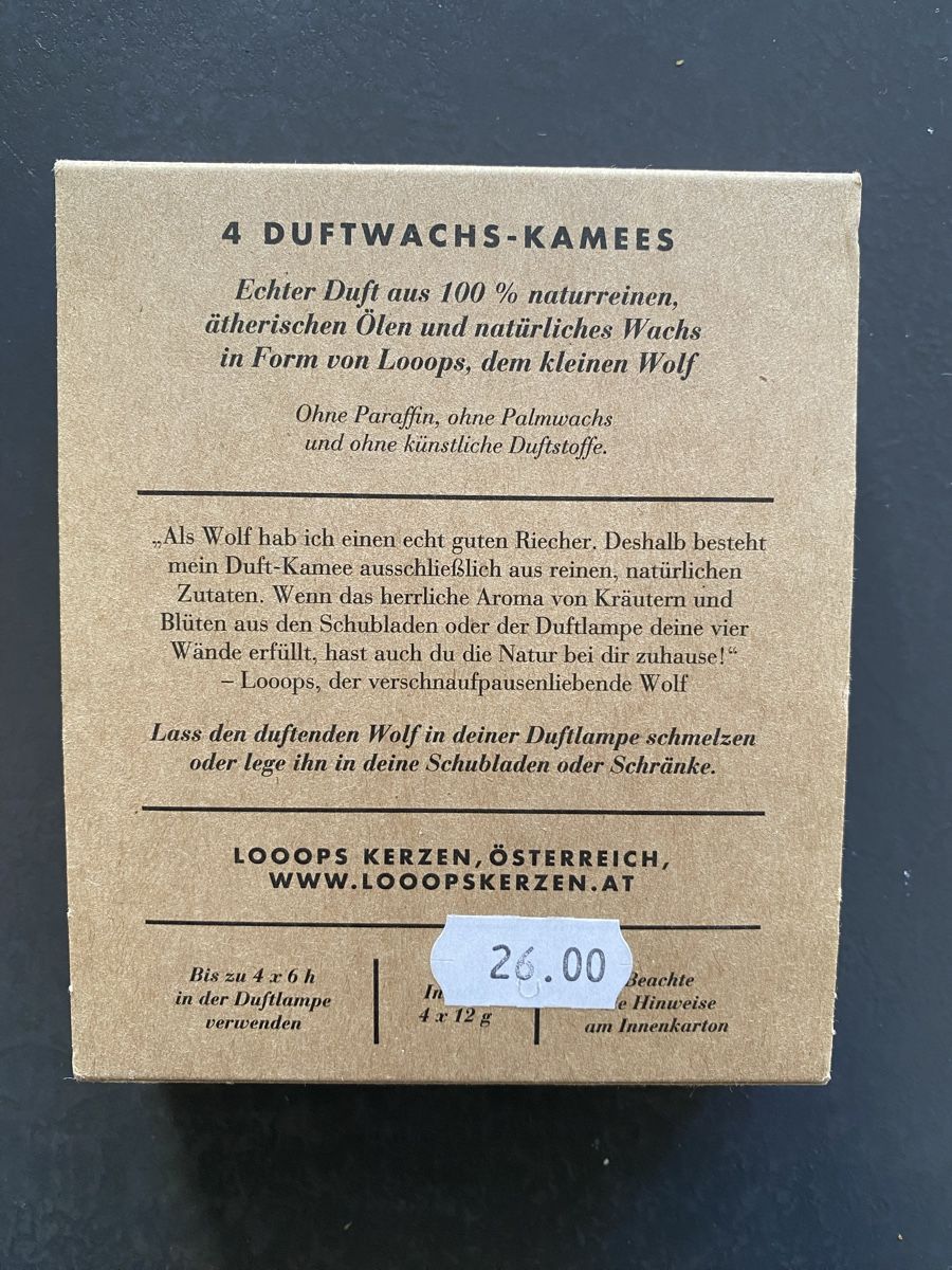 Candele: Loooops Duftwachs “Bergluft” – Duft Cameos Eichhörnchen NEU – Nuovo e nell'imballaggio originale da Basel venduto da ane_82yg 2