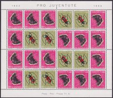 1953, JOZ41 (PJ-Kehrdruckbogen) postfrisch **, Kat: 550.-