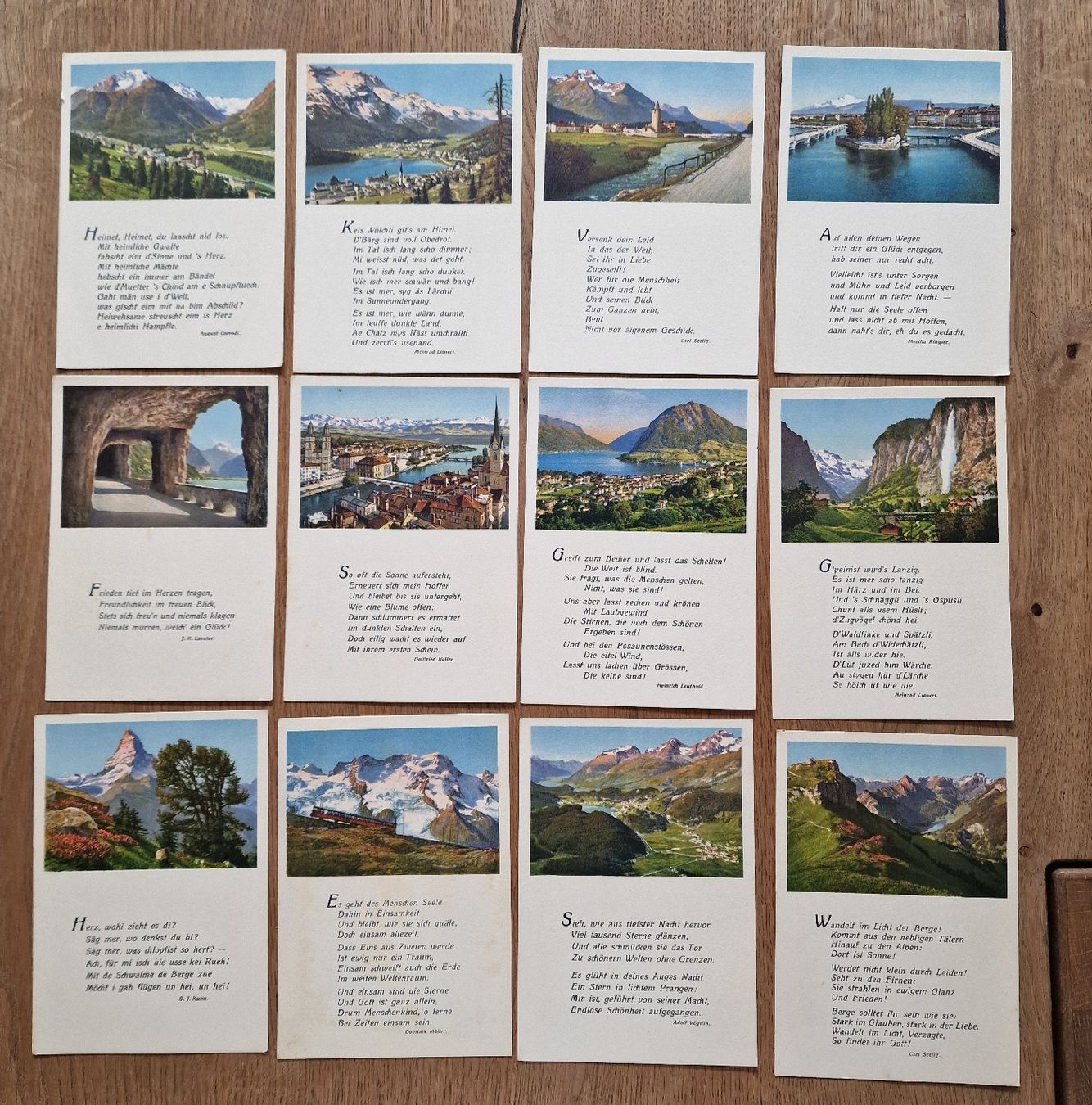 Ansichtskarten: Alte Schweizer Postkarten, Bergmotive, 12 Stk, Vintage – Gebraucht aus Gossau SG von ush_db7j