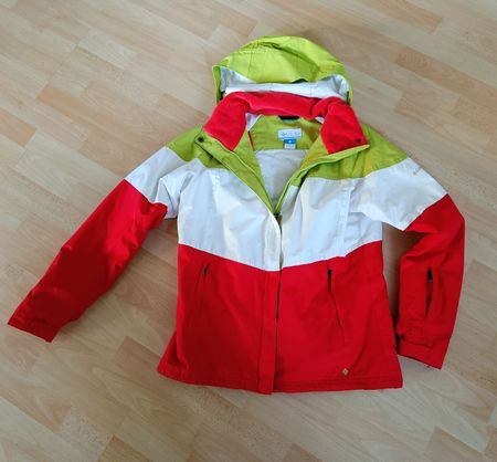 Skijacke "Columbia" weiss-rot-grün