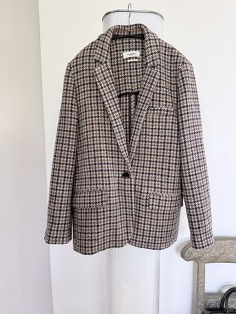 Isabel Marant Etoile Charly Jacke Wolle kariert Gr 38