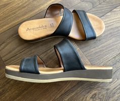 Sandalen Acquadolce Leder schwarz Gr. 39 Schuhe