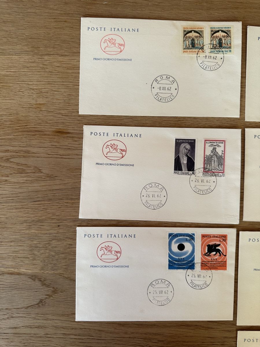 Tutti i francobolli: Italien - 10x FDC 1962 – Usato da Schmitten / FR venduto da Samsara169 1
