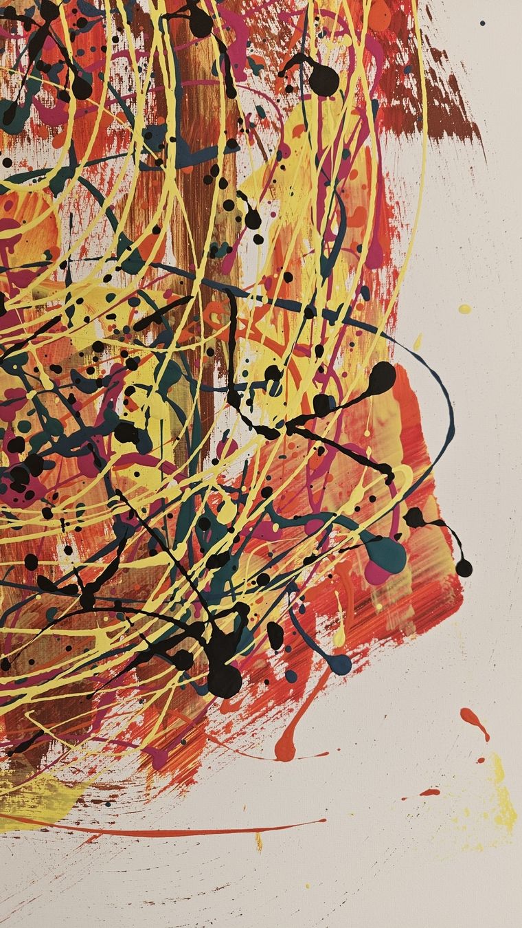 Dipinti: Tableau peinture abstraite technique dripping  – Nuovo (secondo la descrizione) da Le Locle venduto da fab_c9hh 5