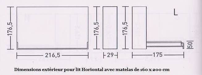 Letti: Lit escamotable horizontal 160 x 200. Avec bureau. – Nuovo e nell'imballaggio originale da Lausanne venduto da casa56 1