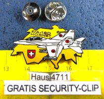 SWISS AIR FORCE HORNET F/A-18 AUF CH-UMRISS PIN MIT SECURITY