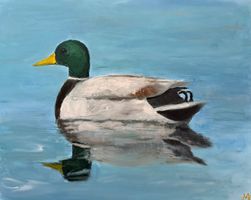 Ente Gemälde, 40x50cm, handgemalt für Ihr Zuhause!