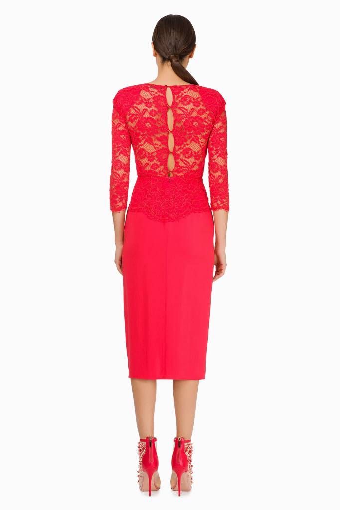 Franchi Kleider: ELISABETTA FRANCHI KNIELANGES KLEID MIT SPITZE – Neu (gemäss Beschreibung) aus Altendorf von Ro 2