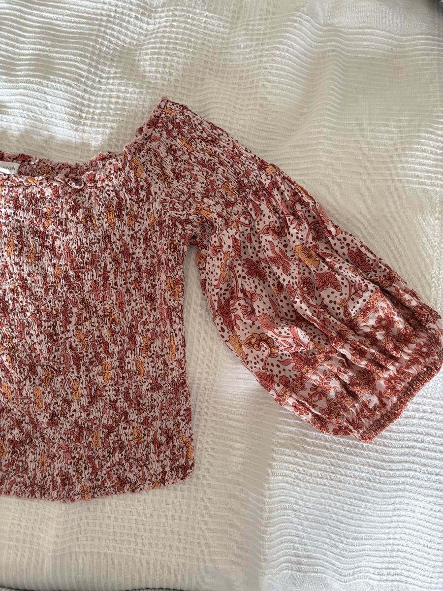 Camicette: Poupette St Barth Bluse Pink geblümt Puffärmel – Usato da Winkel venduto da Zimtguetzli 3