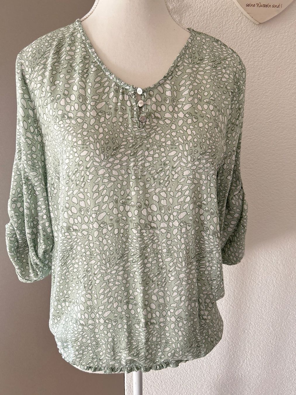 Camicette: 3/4 Arm Blusenshirt mint mit Muster von Multiblu Gr. 40 – Usato da Brunnen venduto da Nala2929 1