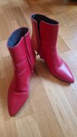 Rote Lederstiefeletten Varese Gr. 38, Absatz 7cm