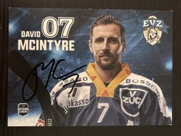 Autogrammkarte David McIntyre EV Zug mit Signatur