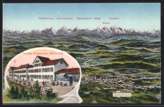 Cartoline postali: Solothurn, Relief der Umgebung, Kurhaus  – Usato da Berlin venduto da bartko-reher
