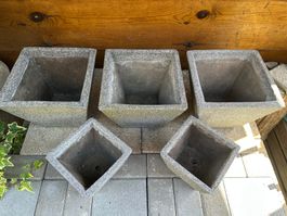 5 Blumentöpfe aus winterhartem Beton (Abholung in Dornach!)
