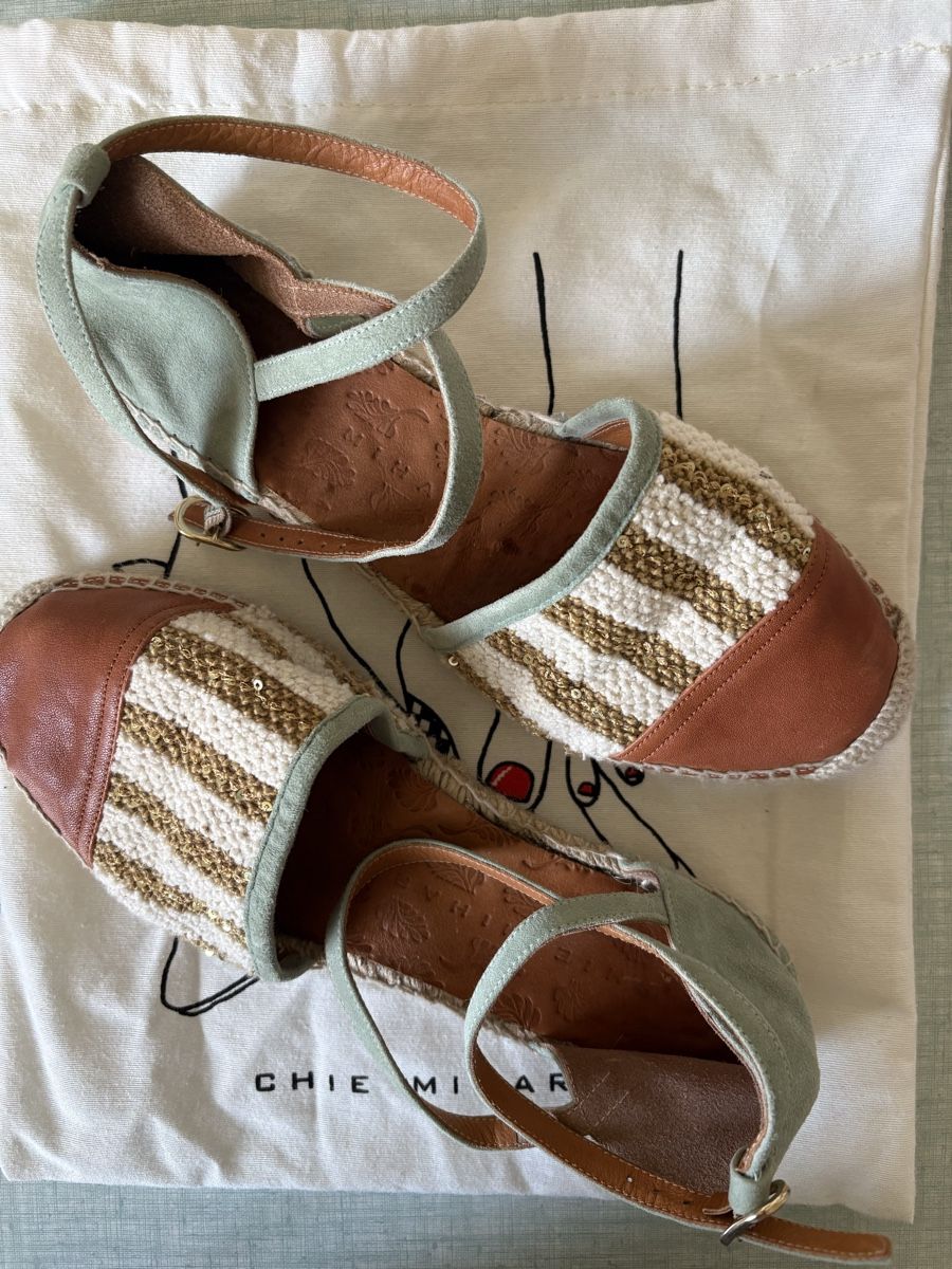 Chie Mihara Scarpe da donna: Chie Mihara Espadrilles Mint Grün Leder Sommer Grösse 38 – Usato da Zürich venduto da honro
