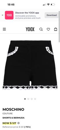 Moschino couture shorts