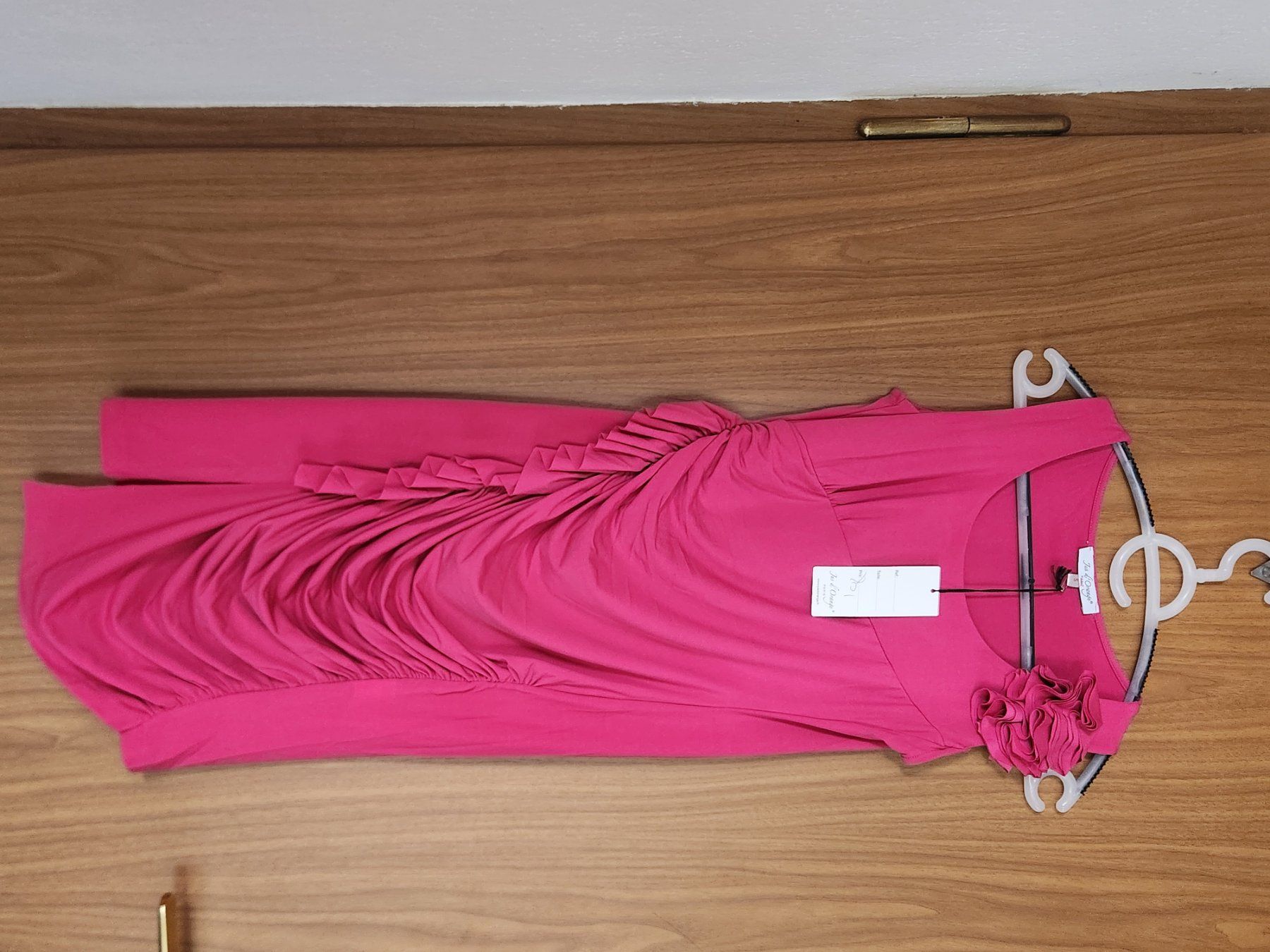 Kleider: Robe rose Jus d'Orange Paris taille S drapée fleur – Gebraucht aus Niedergösgen von Eva2410 7