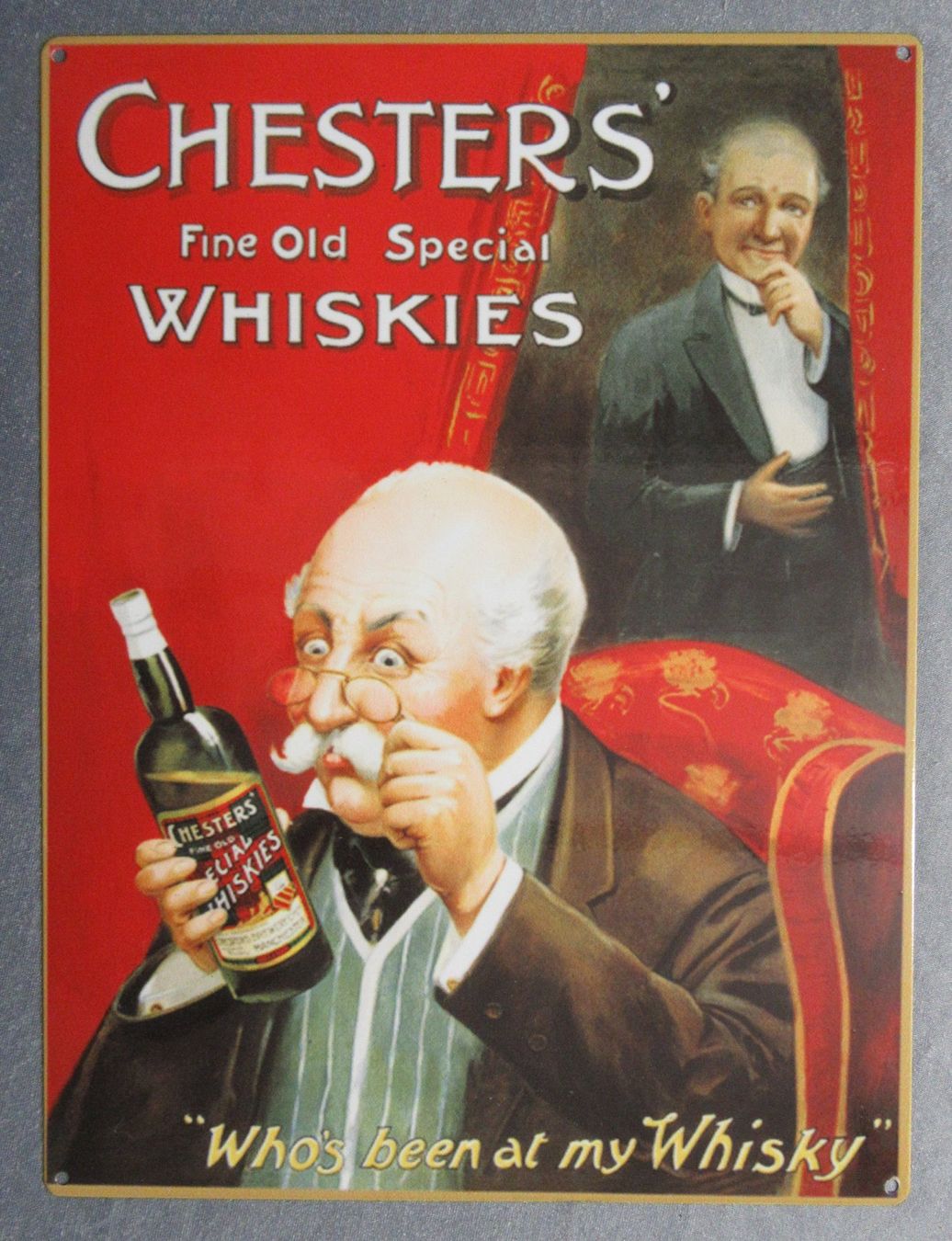 Insegne: Nostalgie Blechschild - Chesters' Fine Old Special Whiskies – Usato da Auenstein venduto da Padabimbim 1