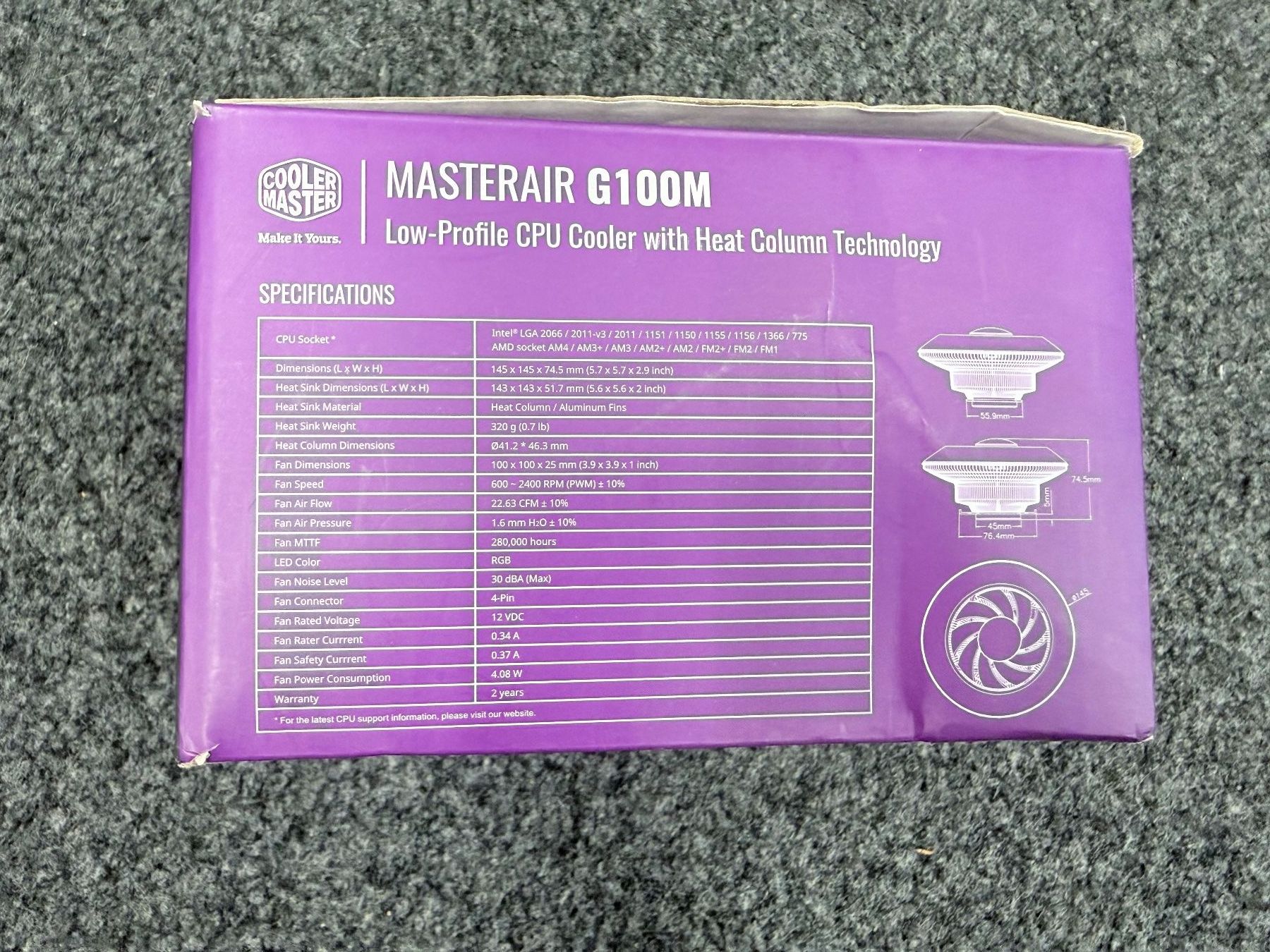 Elektronikbauteile: Cooler Master MasterAir G100M CPU Cooler – Gebraucht aus Zug von F-jay69 4