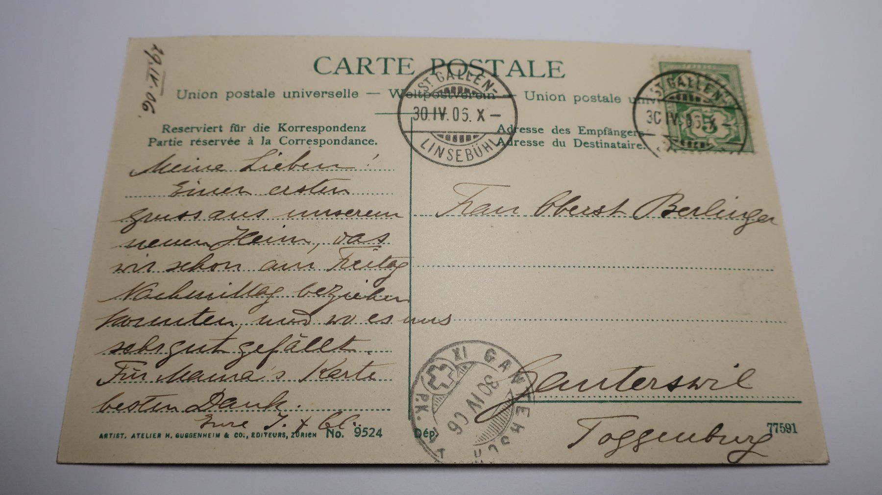 Cartes postales: St. Gallen Scheffelstein  1906 – D'occasion à Cormoret par Pascalll2001 4