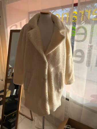 Only Damen Teddy Mantel Creme Grösse S neu