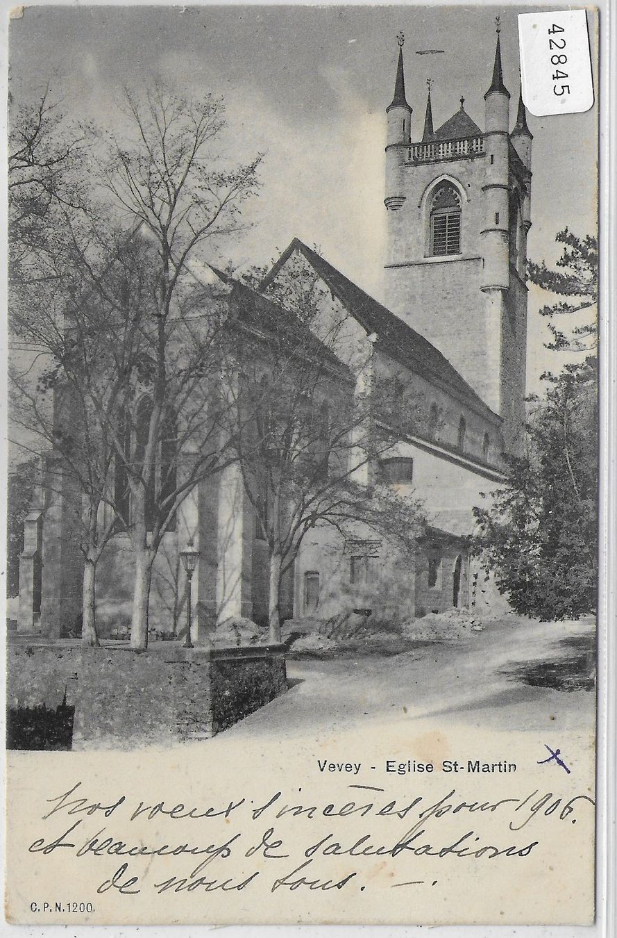 Ansichtskarten: Vevey - Eglise St-Martin – Gebraucht aus Ettingen von Kartenplanet