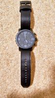 Fossil Chronograph Uhr schwarz Lederarmband gebraucht