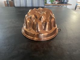 Ancien Moule à Kouglof en Cuivre Etamé