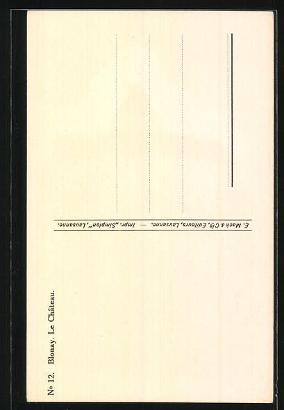 Cartoline postali: Künstler-AK Blonay, Le Chateau – Usato da Berlin venduto da bartko-reher 1