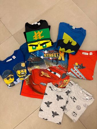 7 T-Shirts Grösse 122/128 (Cars, Ninjago, Batman, Star Wars)