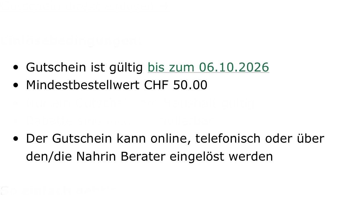 Buoni: Nahrin 15% Rabatt Gutschein – Nuovo e nell'imballaggio originale da Zürich venduto da Marcel_2202 1