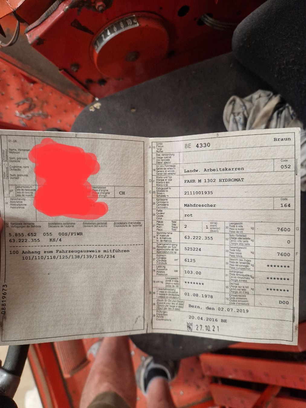 Tutte le macchine: Mähdrescher Fahr 1302 – Usato da Wohlen b. Bern venduto da Polizmatt 6