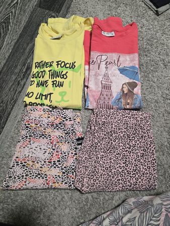 2 Oberteile 152 und zwei Leggins 146 / 152