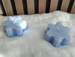 2 Schneeflocken Kerzen