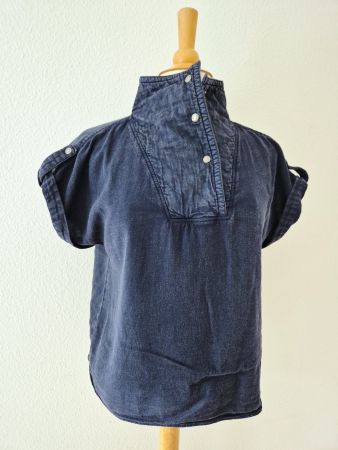 SHIRT BA&SH BLAU 36 S OBERTEIL,  TOP ZU JEANS HOSE ROCK