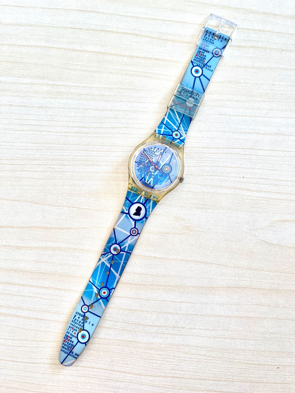 Swatch Orologi: Swatch Uhr, Blau/Weiss – Usato da Grenchen venduto da chththl 1
