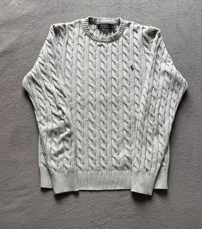 NEU Polo Ralph Lauren Zopfstrick Pullover Gr. M Grau