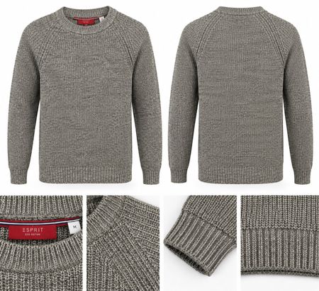Esprit Grobstrick Winterpullover grau M