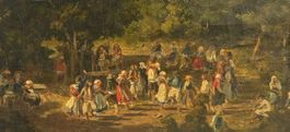 Adolphe Leleux (1812–1891)  Korolle, danse bretonne Olio