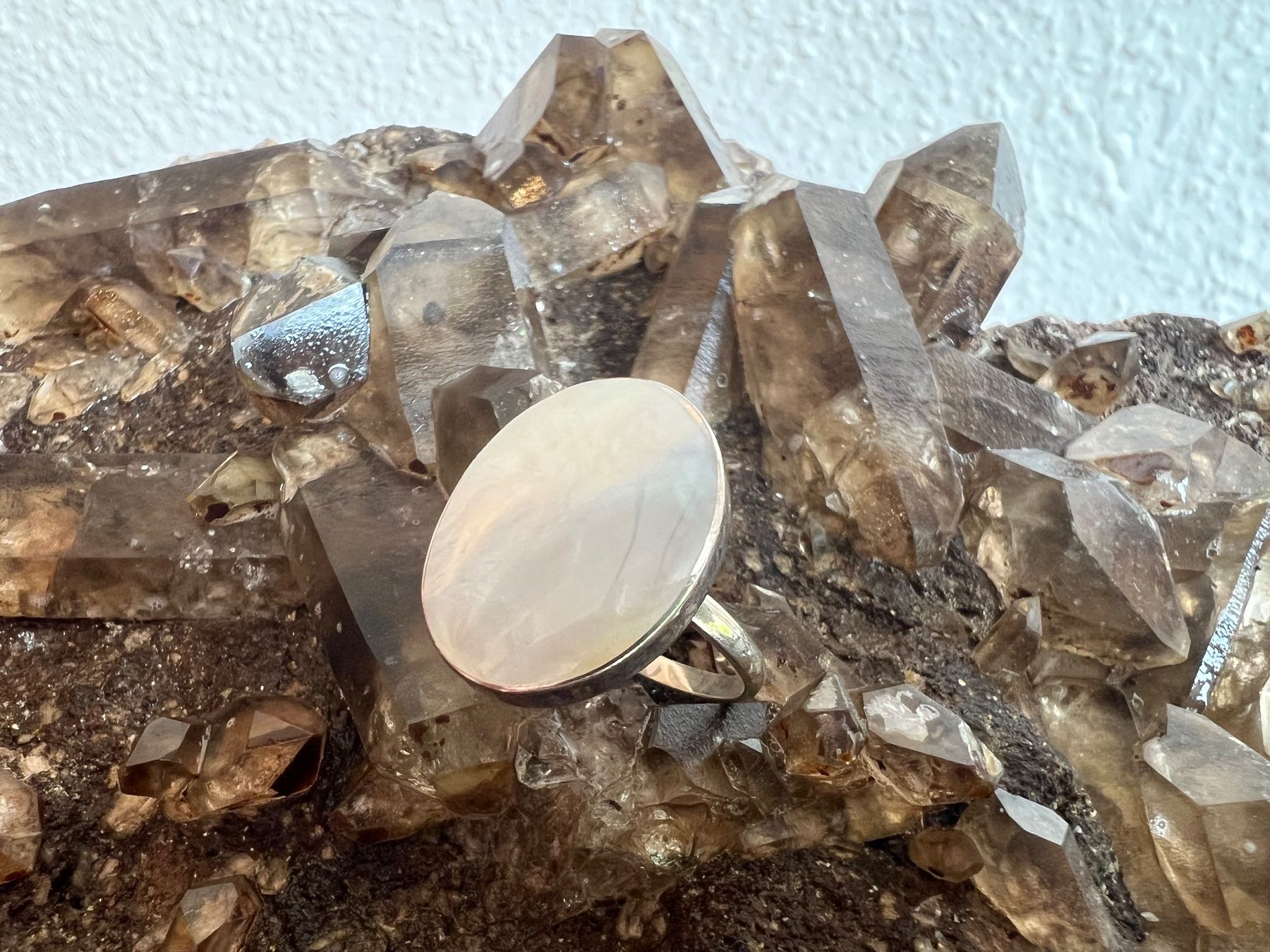 Ringe: Ring 800 Silber mit Perlmutter oval klassisch Gr 58 um 1970 – Neu (gemäss Beschreibung) aus Bern von Jiffy 6