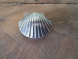 Vintage Muschel Schatulle Silber Dose Schmuckdose